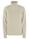 Fabiana Filippi Turtleneck Jumper With Special Workmanship In Neutral