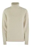 Fabiana Filippi Women's Turtleneck Jumper With Special Workmanship Sweater In White