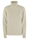 Fabiana Filippi Women's Turtleneck Jumper With Special Workmanship Sweater In White