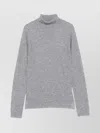 Fabiana Filippi Turtleneck Knit Sweater Sparkle Detail In Gray