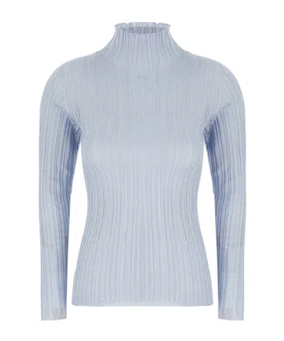 Fabiana Filippi Turtleneck Knit Top In Blue