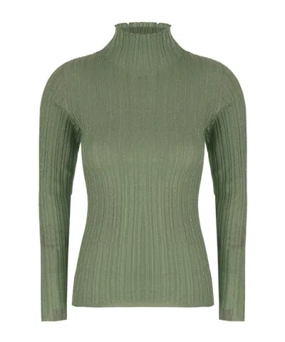 Fabiana Filippi Turtleneck Knit Top In Green
