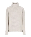 Fabiana Filippi Patterned Woven Roll-neck Rib Trim Sweater In White
