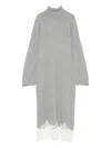 Fabiana Filippi Turtleneck Lace-trimmed Midi Dress In Gray
