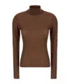 Fabiana Filippi Turtleneck Sequin-embellished Sweater In Brown