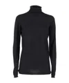 Fabiana Filippi Fitted Turtleneck Sweater In Cashmere-silk Blend In Black
