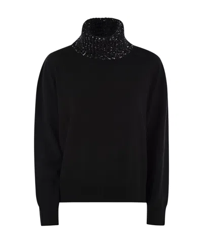 FABIANA FILIPPI FABIANA FILIPPI SEQUINNED HIGH NECK KNITTED JUMPER