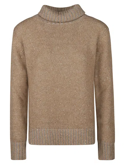 Fabiana Filippi Turtleneck Sweater In Brown