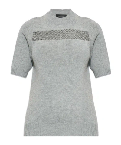 Fabiana Filippi Embellished Sweater In Gray