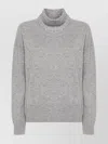 Fabiana Filippi Heather Grey Wool-silk Turtleneck Sweater In Grey