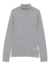 Fabiana Filippi Turtleneck Knit Sweater Sparkle Detail In Gray