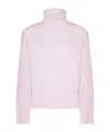 Fabiana Filippi Ribbed Turtleneck Knit Sweater Featuring Cuffs In Pink