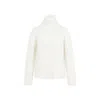Fabiana Filippi Elegant Cream Turtleneck Sweater In Wool-silk Blend In White