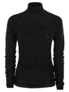 Fabiana Filippi Sequin Turtleneck Sweater In Black