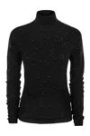 Fabiana Filippi Sequin Turtleneck Sweater In Black