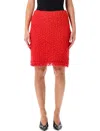 Fabiana Filippi Textured Mini Skirt Fringed Hem In Red