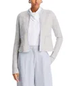 Fabiana Filippi Crewneck Metallic Tweed Cardigan In Beige Over