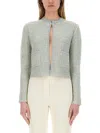 Fabiana Filippi Cotton-blend Metallic Cardigan In Green