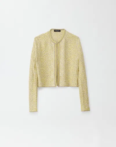 Fabiana Filippi Tweed Cardigan In White/sun/gold