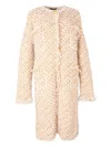 Fabiana Filippi Tweed Coat In Neutral