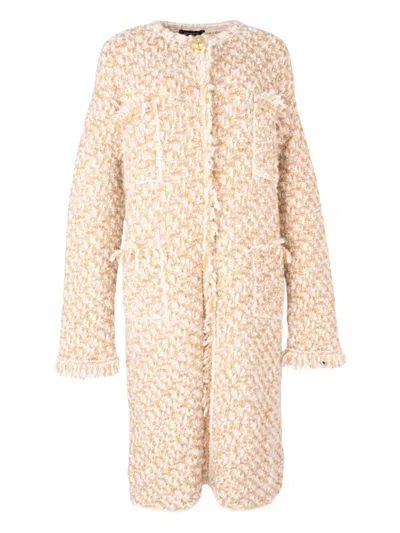 Fabiana Filippi Tweed Coat In Neutral