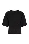 Fabiana Filippi Tweed-effect Crew-neck T-shirt In Black