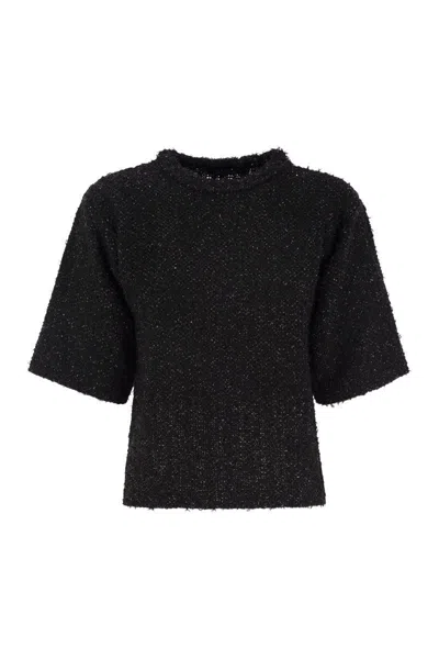 FABIANA FILIPPI FABIANA FILIPPI TWEED-EFFECT CREW-NECK T-SHIRT