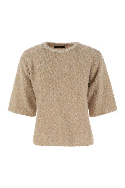 FABIANA FILIPPI FABIANA FILIPPI TWEED-EFFECT CREW-NECK T-SHIRT