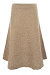 Fabiana Filippi Tweed Effect Flared Skirt In Beige