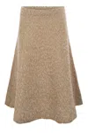 Fabiana Filippi Tweed Effect Flared Skirt In Beige