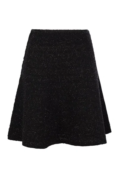 Fabiana Filippi Tweed Effect Flared Skirt In Black