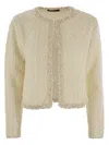 Fabiana Filippi Women's Tweed-effect Yarn Cardigan In Cream