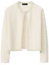 Fabiana Filippi Fringe-trim Sequin Tweed Cardigan In White