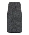 Fabiana Filippi Tweed Skirt High Waist Knee Length In Black
