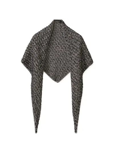 Fabiana Filippi Denim-effect Tweed Scarf In Multi