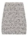 Fabiana Filippi Beige Frayed-knot Donegal Tweed Mini Skirt In Gray