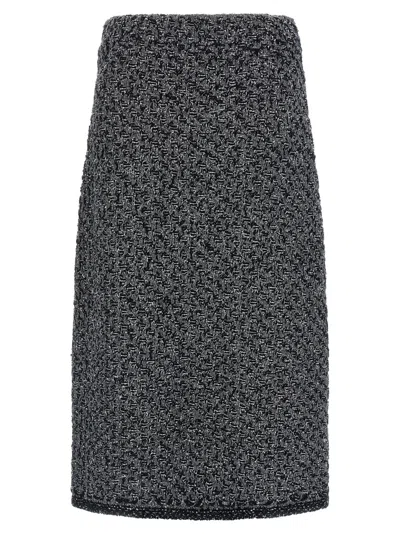 Fabiana Filippi Women Blue Tweed Skirt, 30 Luxury Skirts For Women Darveys In Multi