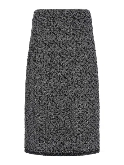 Fabiana Filippi Women Blue Tweed Skirt, 30 Luxury Skirts For Women Darveys In Multi