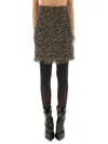 Fabiana Filippi Textured Tweed Skirt With Fringed Hemline In Multi