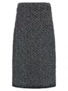 Fabiana Filippi Tweed Skirt High Waist Knee Length In Multi