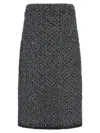 Fabiana Filippi Tweed Skirt High Waist Knee Length In Gray