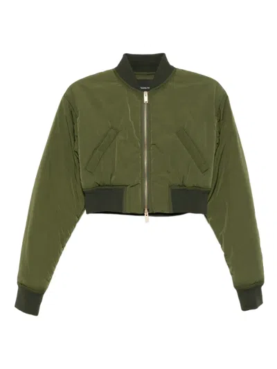 Fabiana Filippi Two-way Zip Bomber Jacket In Green