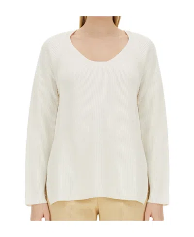 FABIANA FILIPPI FABIANA FILIPPI U-NECK LONG-SLEEVED RIBBED JUMPER