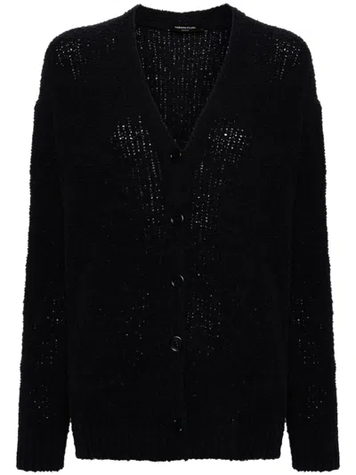 Fabiana Filippi V-neck Bouclé-knit Cardigan In Blue
