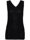 Fabiana Filippi V-neck Bouclé Tank Top In Blue