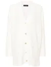 Fabiana Filippi V-neck Brushed Cardigan In Neutrals