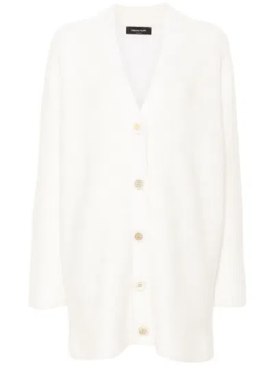 Fabiana Filippi V-neck Brushed Cardigan In Neutrals