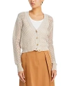 Fabiana Filippi Button-down Open-stitch Knit Cardigan In Light Beiege