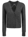 Fabiana Filippi V-neck Buttoned Cardigan In Anthracite