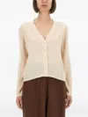 Fabiana Filippi V-neck Buttoned Cardigan In Neutral